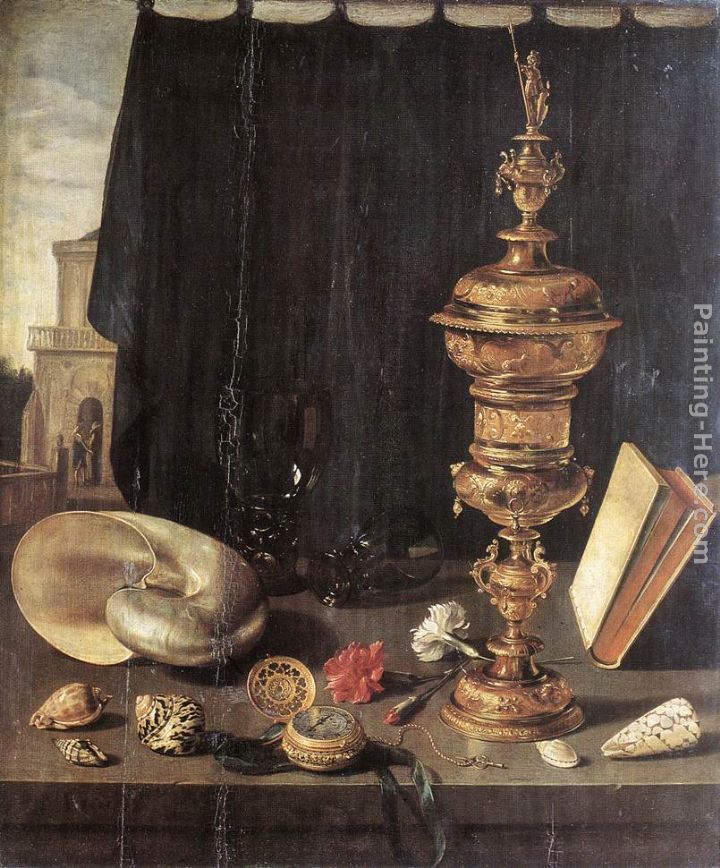 Still Life with Great Golden Goblet painting - Pieter Claesz Still Life with Great Golden Goblet art painting